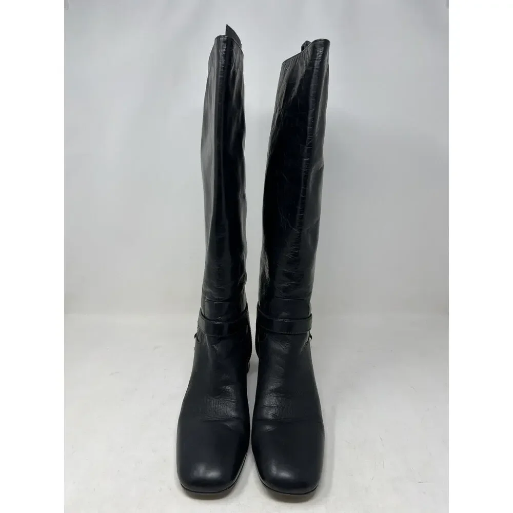 PRADA CAVALIERE Black 2011‎ EUC Knee High Harness SHOES BOOTS 39